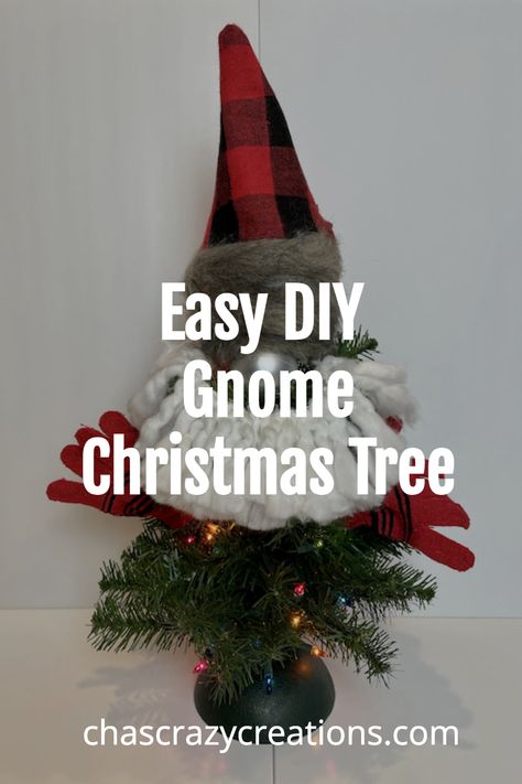 Easy DIY Gnome Christmas Tree Gnome From Christmas Tree, Dollar Tree Christmas Gnomes, Diy Gnome Christmas Tree, Christmas Tree Gnomes Diy, Gnome Christmas Tree Ideas, Diy Gnome Christmas, Gnome Trees, Gnome Christmas Tree, Gnome Tree