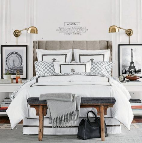 Photo Styling Secrets: Best Props for Bedrooms and Baths - The Decorologist Must Have Furniture, Pottery Barn Bed, Barn Bed, Tall Bed, Euro Pillows, Drawer Storage, Stylish Bedroom, Bed Frames, Master Bedrooms Decor