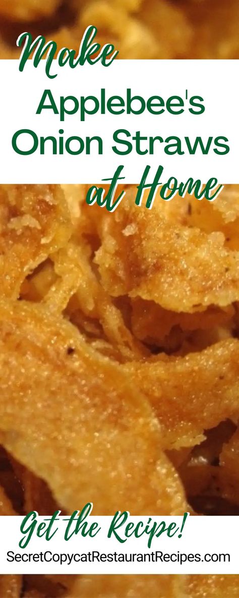 Applebee's Onion Straws Recipe - Secret Copycat Restaurant Recipes Applebees French Onion Soup Copycat, Onion Straws Recipe, Copycat Blooming Onion, Applebee's Copycat Recipe, French Onion Soup Applebees, Copycat Restaurant Recipes Applebees, Applebee's French Onion Soup, Onion Straws, Applebees Copycat Recipes