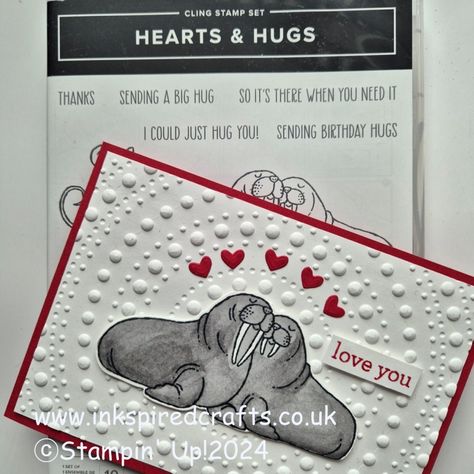 Stampin' Up! Hearts & Hugs - InkspiredCrafts Hearts And Hugs Stampin Up Cards, Birthday Hug, Cute Hearts, Paper Crafts Card, Creating Cards, Hello Cards, Pink Cards, Stamping Up Cards, Facebook Live