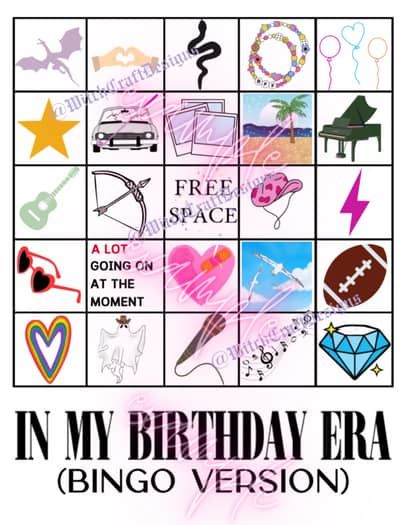 Free Taylor Swift Printables, Taylor Swift Birthday Activities, Taylor Swift Party Activities, Taylor Swift Bingo, Taylor Swift Themed Birthday Party, Taylor Swift Birthday Party, Birthday Bingo, Music Bingo, Swift Party