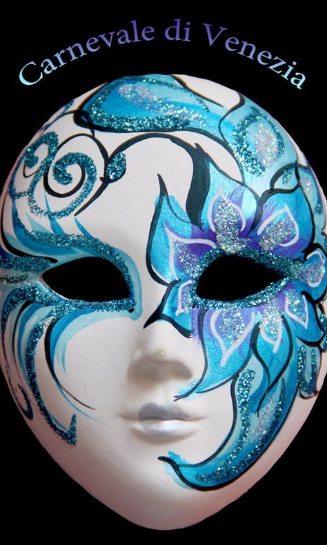 Karneval in Venedig Painting Masks Ideas, Mascara Design Ideas, Venetian Masks Art, Carnaval Mask, Painted Mask, Theme Carnaval, Venice Mask, Venetian Masquerade Masks, Ceramic Mask