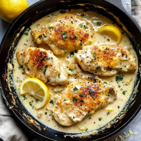 Easy Lemon Chicken Scallopini - Krystel's Cooking Chicken Scallopini Sauce, Lemon Ricotta Chicken, Lemon Chicken Scallopini, Chicken Lemon Sauce, Chicken Scallopini Recipes, Italian Lemon Chicken, Easy Lemon Chicken, Chicken Scallopini, Chicken Breast Dishes