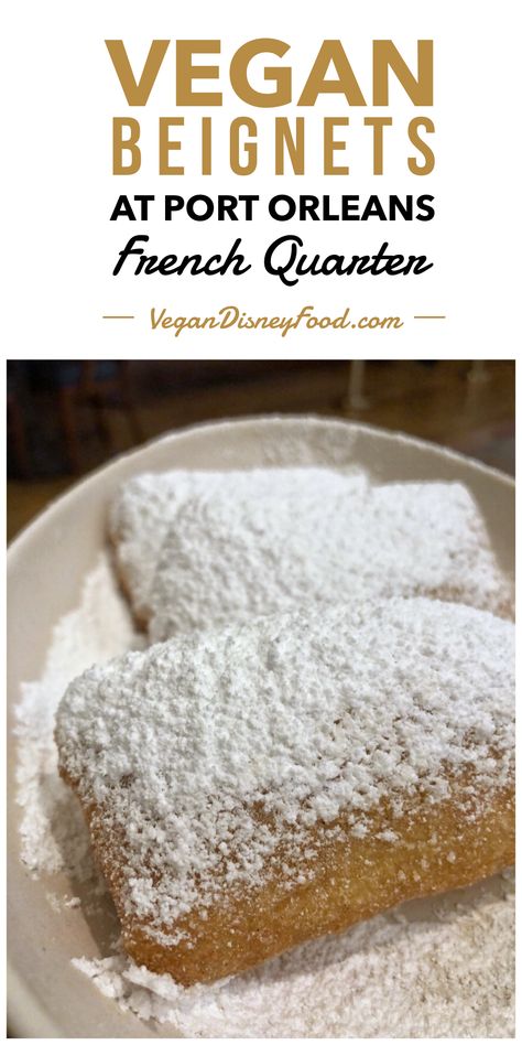 Vegan Beignets at Scat Cat‘s Club Cafe in Port Orleans French Quarter at Walt Disney World Vegan Beignets, Port Orleans French Quarter, Beignet Recipe, Disney Desserts, Desserts Vegan, Cat S, Vegan Restaurants, Vegan Treats, Donut Recipes