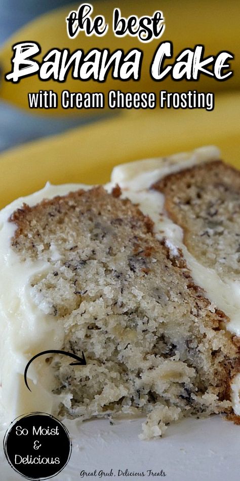 The Best Banana Cake, Almond Cream Cheese, Best Banana Cake, Banana Nut Cake, Banana Cake Recipe Easy, Delicious Banana Bread Recipe, Banana Bread Cake, Banana Dessert Recipes, Banana Cake Recipe