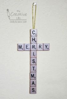 Scrabble Christmas Ornaments, Religious Christmas Crafts, Scrabble Christmas, Scrabble Letter Crafts, Scrabble Ornaments, Scrabble Tile Crafts, Scrabble Crafts, Scrabble Art, Tile Crafts