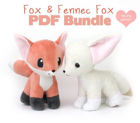 Dog Pokemon, Savings Printable, Fox Stuffed Animal, Printable Sewing Patterns, Fennec Fox, Animal Sewing Patterns, Plushie Patterns, Sewing Stuffed Animals, Kawaii Plush