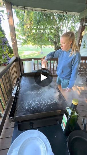 1.6M views · 23K reactions | #blackstone #blackstonegriddle #howtocleanablackstone #blackstonecleaning #howicleanmyblackstone #blackstonehack #blackstonesummer | Blue WaterHome | Blue WaterHome · Original audio Blackstone Outdoor Kitchen Ideas, Clean Blackstone Griddle, Clean Blackstone, Backyard Bbq Appetizers, Cleaning The Kitchen, Blackstone Recipes, Blackstone Grill, Blackstone Griddle, Outdoor Kitchen Grill