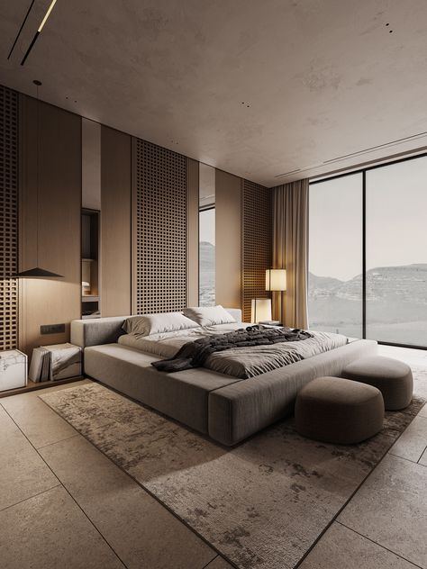 #BAB2B0 / Master Bedroom :: Behance Luxury Main Bedroom, Japandi Foyer, Stage Bedroom, Bedroom Master Modern, Luxurious Bedrooms Master, Matt Interior, All Modern Furniture, Bedroom Behance, Point Design