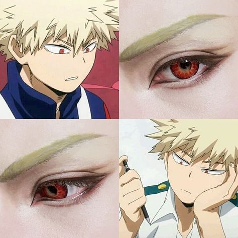 Cosplay Makeup Looks, Cosplay Makeup Tutorial, Bakugou Cosplay, Anime Eye Makeup, Anime Cosplay Makeup, Makeup Cosplay, Anime Makeup, Cosplay Tutorial, Edgy Makeup