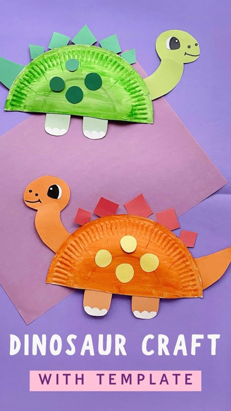 Dino Art Projects For Preschool, Create A Dinosaur, Dinasour Preschool Craft, Dino Plate Craft, Art Dinosaur Preschool, Dinosaur Art Ideas For Preschoolers, Dinosaurs Activities For Preschool, Arts And Crafts Preschoolers, Easter Activities For Toddlers Crafts