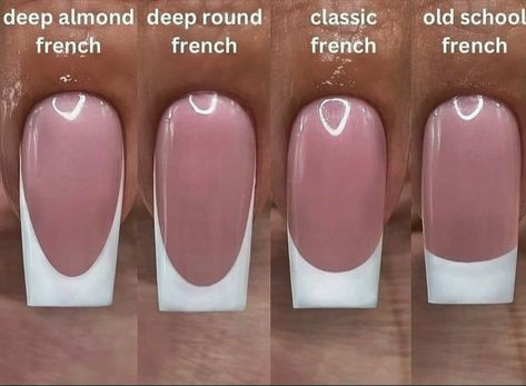 Short Old School Nails, Deep Almond French Tips, Old School French Tip, Old School French Tip Nails, Deep French Nails, Pisces Nails, Nail Boutique, Abstract Nails, Image Nails