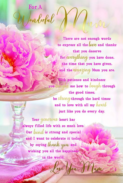 for A Wonderful Mum Sentiments Flowers & Stand Happy Birthday Card Lovely Verse : Amazon.co.uk: Stationery & Office Supplies Birthday Wishes For Mum, Flowers Stand, Mothers Day Poems, Wish Card, Baby Greeting Cards, Presents For Mum, Birthday Cards For Mum, Beautiful Christmas Cards, Mum Birthday Gift