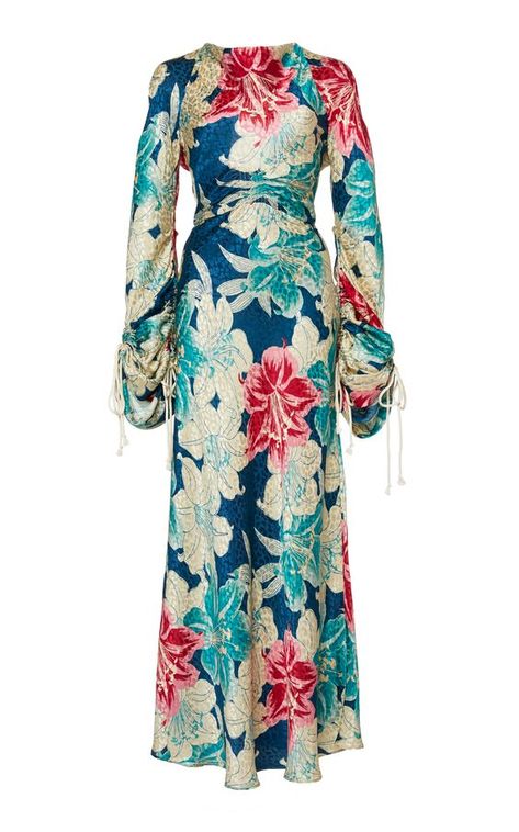 Silk Jacquard Dress, Fashionable Nails, Nails Fashion, Looks Party, Silk Floral Dress, Jacquard Dress, Fashion Aesthetic, Outfits Fashion, Floral Maxi