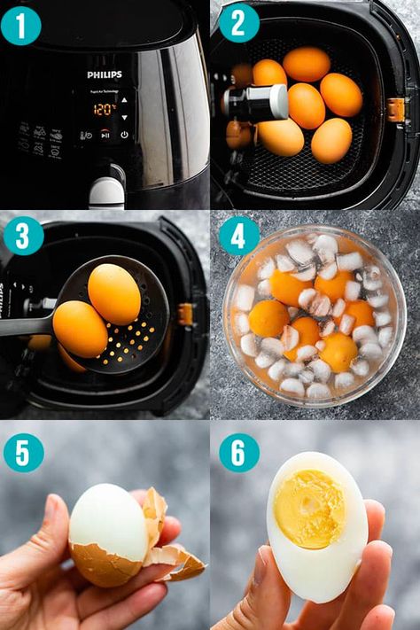 Air Fryer Hard Boiled Eggs, Sweet Peas And Saffron, Boiled Egg Recipes, Cooking Hard Boiled Eggs, Ways To Cook Eggs, Air Fryer Fish, Air Fryer Cooking Times, Cooks Air Fryer, Air Fried Food