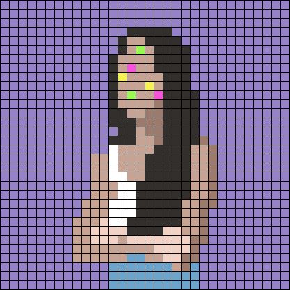 Alpha pattern #171530 | BraceletBook Album Cover Tapestry Crochet, Olivia Rodrigo Alpha Pattern, Album Cover Grid Pattern, Crochet Album Cover Pattern, Pixel Album Cover, Album Cover Alpha Pattern, Olivia Rodrigo Sour Album Cover, Album Cover Pixel Art, Pixley Art