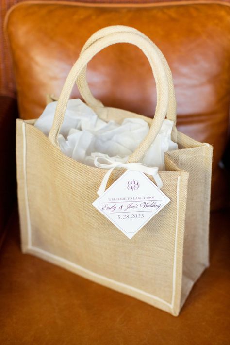 Non Woven Bag Design, Wedding Guest Gift Bag, Brownie Treats, Guest Gift Bags, Lake Tahoe Wedding, Wedding Bags, Bridal Luncheon, Cruise Wedding, Personalized Gift Bags