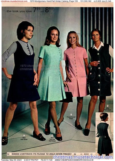 1970 Montgomery Ward Fall Winter Catalog, Page 135 - Catalogs & Wishbooks 1970 Fashion Women, 60s Winter Fashion, 60s Fashion Icons, 70s Inspiration, 1969 Fashion, 1970 Fashion, Superstar Barbie, 1960’s Fashion, Fashion Pose