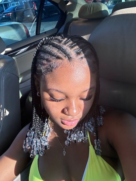 Braids W Beads, Office Food, Cornrows Natural Hair, Cornrows Braids For Black Women, Protective Hair, Protective Hairstyles For Natural Hair, Natural Braids, Quick Natural Hair Styles, American Hairstyles