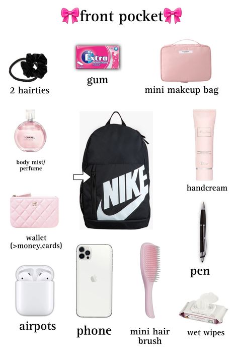 School Bag Organization, Schul Survival Kits, Middle School Essentials, School Emergency Kit, School Backpack Essentials, Mochila Nike, Motivasi Diet, Pretty School Supplies, Studera Motivation