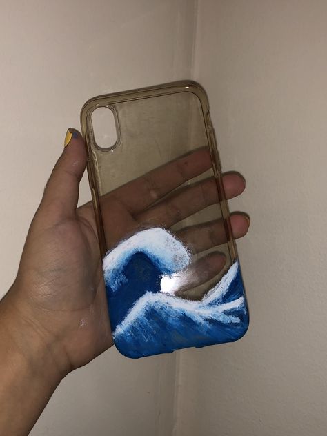 Custom Painted Phone Case, Painting Phone Case Ideas, Painted Phone Case Ideas, Diy Painted Phone Case, Hand Painted Phone Case, Handicrafts Ideas, Custom Phone Cases Ideas, Ocean Phone Case, Painted Phone Case