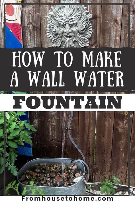 Diy Wall Water Feature, Diy Wall Fountain Outdoor, Diy Wall Fountain, Diy Wall Sculpture, Water Wall Diy, Wall Water Fountain, Outdoor Wall Fountains, Summer Outdoor Decor, Sculpture Fountain