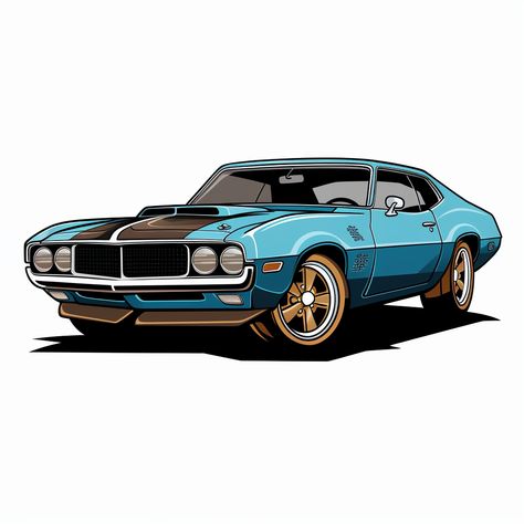 Dodge Charger Art, Mustang Gtr, Vw Art, Butterfly Art Painting, Car Vector, Vw Cars, Car Drawings, Car Cartoon, Japanese Cars