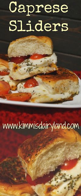 Kimmi's Dairyland: Caprese Sliders Barbecue Sliders, Caprese Sliders, Slider Recipe, Hawaiian Roll, Slider Sandwiches, Appetizer Sandwiches, Hot Appetizers, Party Sandwiches, Burger Sliders