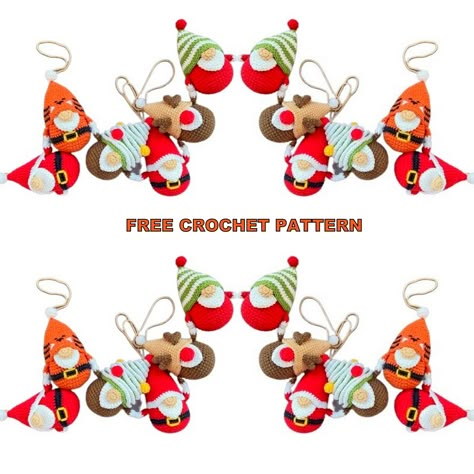 Check out Amigurumi Christmas Gnomes Ornaments, knitting models and examples now and start making. Free amigurumi patterns for you. Crochet Gnomes Pattern Free, Crochet Christmas Ornaments Free Pattern, Crochet Baby Doll, Fancy Crochet, Crochet Christmas Ornaments Free, Crochet Ornament Patterns, Christmas Crochet Patterns Free, Amigurumi Christmas, Crochet Christmas Gifts