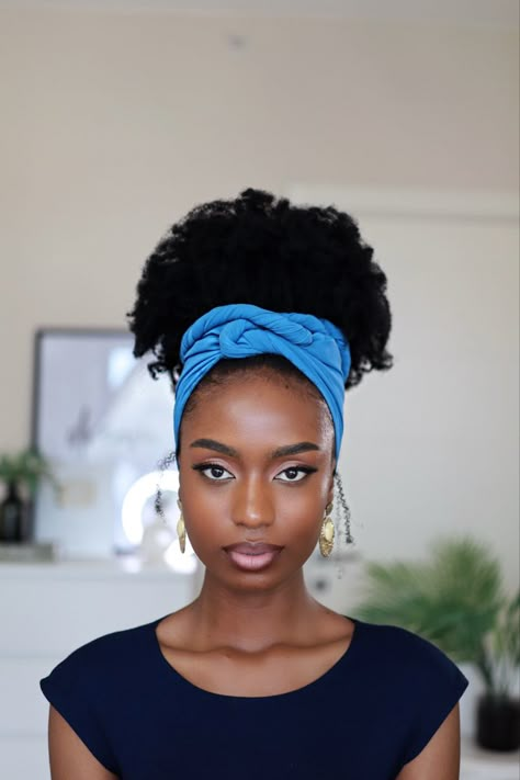 Black women, headscarf, 4c hair, scarves, natural hair, 4c hairstyle, turban Headtie Styles, High Puff Natural Hair, Puff Natural Hair, Hairstyles 4c, High Puff, Quick Natural Hair Styles, Head Wrap Styles, 4c Natural, 4c Natural Hair