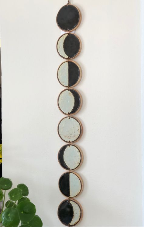 Clay Moon Phases, Celestial Bathroom, Clay Wall Hangings, Moon Clay, Clay Moon, Clay Hand Building, Clay Project Ideas, Clay Wall Hanging, Clay Classes