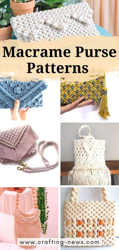 34 Macrame Bag Patterns 1 Clutch Purse Tutorial, Clutch Purse Pattern, Purse Patterns Free, Handbag Tutorial, Macrame Wall Hanger, Free Macrame Patterns, Clutch Pattern, Macrame Purse, Crochet Coaster Pattern