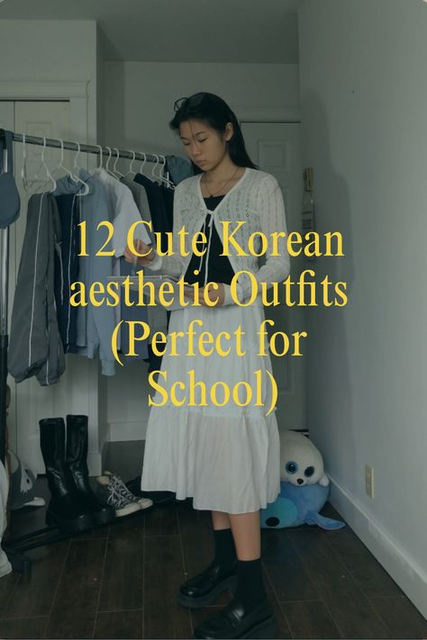 Discover simple yet aesthetic Korean outfit ideas perfect for school, blending cute styles with effortless charm! Elevate your everyday look and stand out in the classroom. Korean Back To School Outfits, Korean Outfit Ideas Street Styles, Summer Outfits Asian, Outfits For Lazy Days, San Francisco Aesthetic Outfits, Exam Outfit, Pinterest Outfits Aesthetic, Japanese Outfits Casual, Korean Fall Outfits