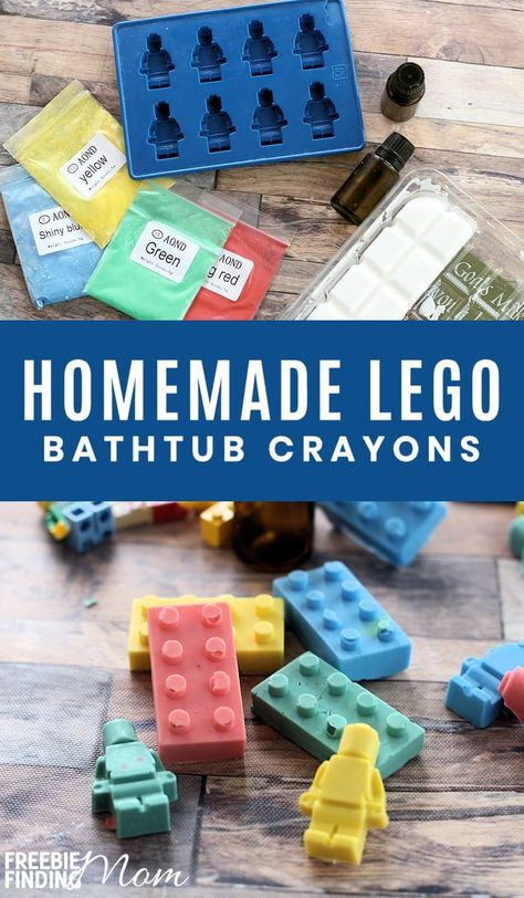 Lego Bathtub, Diy Gifts For Boyfriend Just Because, Lego Soap, Homemade Crayons, Bath Crayons, Diy Crayons, Diy Gifts To Make, Homemade Essential Oils, Diy Lego