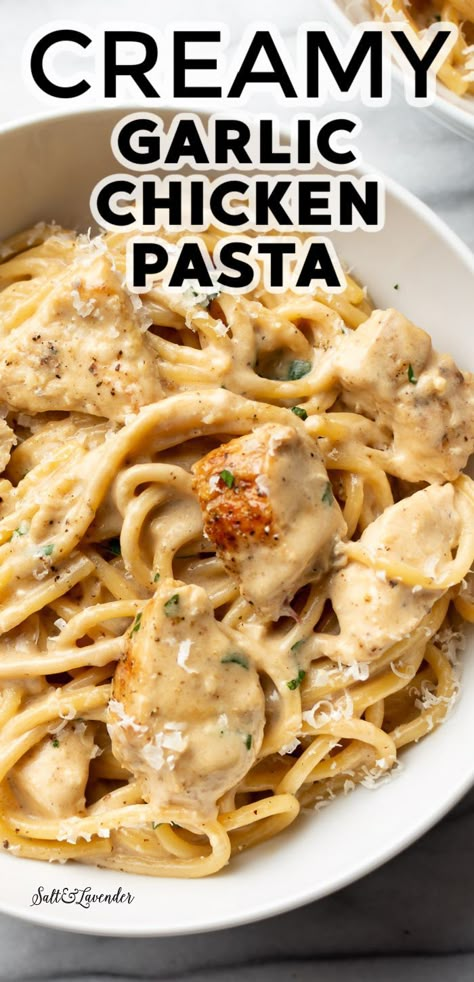 Creamy Garlic Chicken Pasta, Italian Chicken Pasta Recipes, Garlic Chicken Pasta, Italian Chicken Pasta, Creamy Chicken Pasta, Easy Pasta Dinner, Creamy Garlic Chicken, Pasta Dinner Recipes, Chicken Pasta Recipes