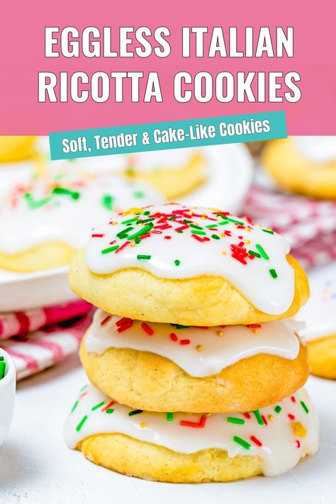 Eggless Baked Goods, No Egg Cookies Recipes, Egg Allergy Recipes, Egg Free Dessert Recipes, Italian Ricotta Cookies, Eggless Cookie, Cream Cheese Pound Cake Recipe, Egg Free Desserts, Eggless Cookie Recipes