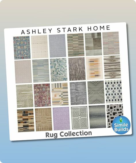 Sims 4 Furniture CC: Ashley Stark Home Rugs CC By Similebuilds Sims 4 Maxis Match Rugs, Modern Marble Kitchen, Sims 4 Furniture, Ashley Stark, Sims 4 Cc Furniture Living Rooms, Furniture Cc, Sims 4 Cc Download, Cc Furniture, Cc Clothes