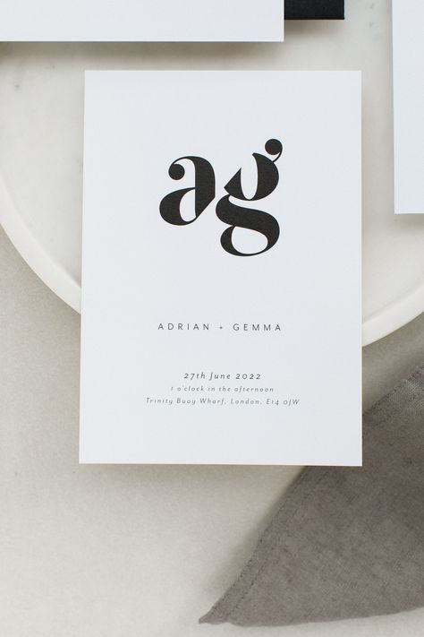 Black and white bold design wedding invitation Wedding Invitation Typography Design, Modern Monochrome Wedding, Wedding Invite Minimal, Bold Wedding Invites, Modern Chic Wedding Invitations, Wedding Invite Black And White, Wedding Invitation Graphic Design, Bauhaus Wedding, Wedding Minimalist Invitation