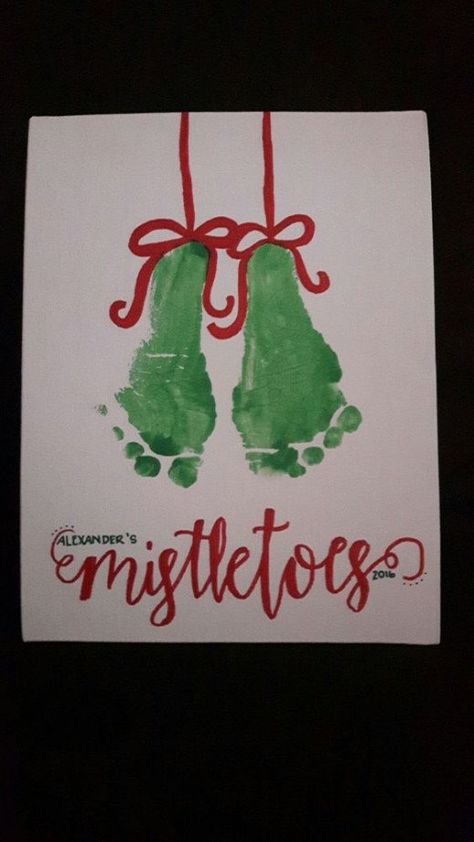 Christmas Footprint Crafts for Kids | HubPages Footprint Crafts For Kids, Mistletoe Craft, Mistletoes Footprint Craft, Mistletoe Footprint, Christmas Footprint Crafts, Christmas Footprint, Baby Christmas Crafts, Crafts For Christmas, Baby Footprint Art