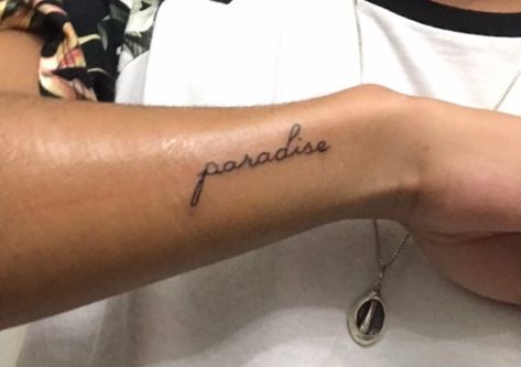 Lana Del Ray Tattoos Ideas, Ldr Tattoo, Related Tattoos, Paradise Tattoo, Petite Tattoos, Text Tattoo, Small Tattoos Simple, Tattoos For Black Skin, Cute Tattoos For Women