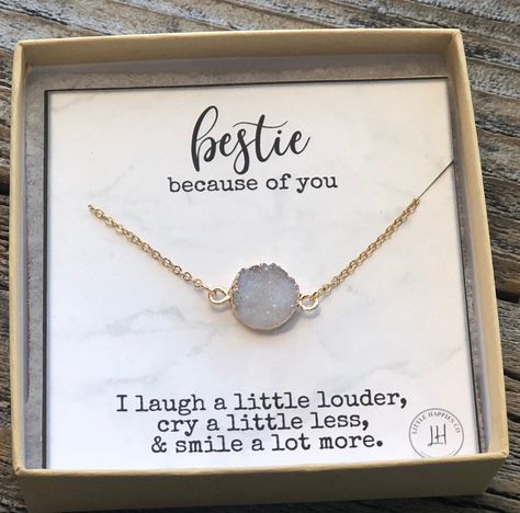 Graduation Gifts For Best Friend, Diy Best Friend Gifts, Necklace Friendship, Bff Gifts Diy, Bff Birthday Gift, Bff Birthday, Encouragement Gift, Friendship Necklace, Best Friend Jewelry