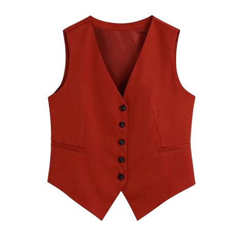 Red vest outfit