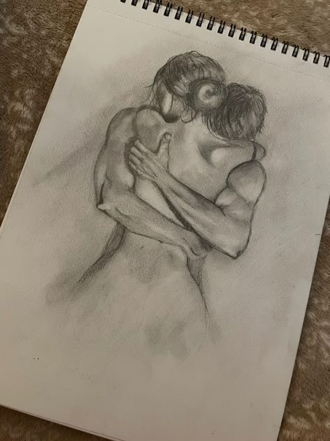 Couple Drawing Simple Cute, How To Draw Romantic Couple, Pencil Drawing Love Couples, Art Sketches Romantic, Meaningful Love Drawing, Drawing Ideas Couples Hugging, Couples Art Sketches, Lovely Couple Drawing, Aesthetic Couple Pencil Sketches