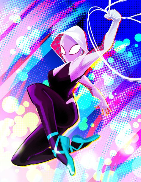 SpiderGwen by Irene Flores Spider Gwen Art, Spiderman And Spider Gwen, Marvel Spider Gwen, Art Spiderman, Kunstjournal Inspiration, Image Spiderman, Spider Man Into The Spider Verse, Into The Spiderverse, Spiderman Spider