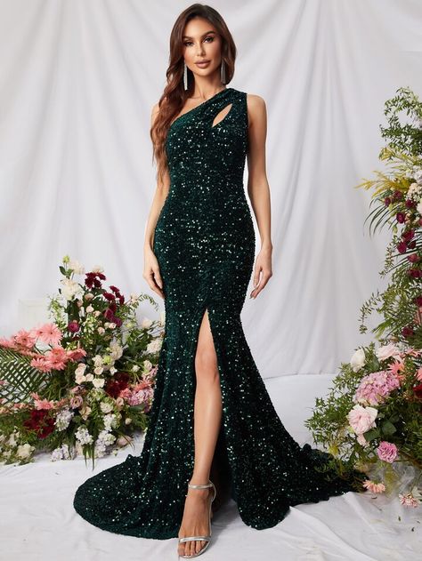 Emerald green sequin dress