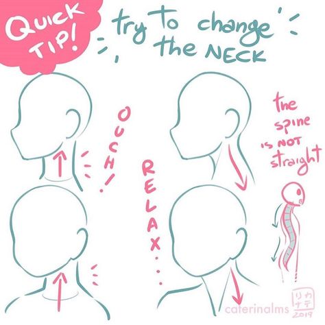 Art Tutorials ✨ on Instagram: “neck check ✍️ From @caterinalms  SUPPORT THE ARTIST!! 👩‍🎨👈 . Follow @artlive_tutorials for art tips ^^ Follow @ventytear for my art >> . .…” Slouching Reference, Draw Neck, Become An Artist, Drawing Tutorial Face, Drawing Expressions, Anime Drawings Tutorials, Beautiful Drawings, Drawing Base, Drawing Poses