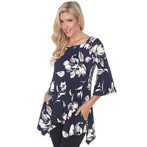 Women's White Mark Blanche Tunic | Kohls Floral Tunic Outfit, Tunic Outfit, Tunics Online, Floral Tunic Tops, Floral Tunic, White Mark, Casual Fits, Flared Sleeves, Three Quarter Sleeves