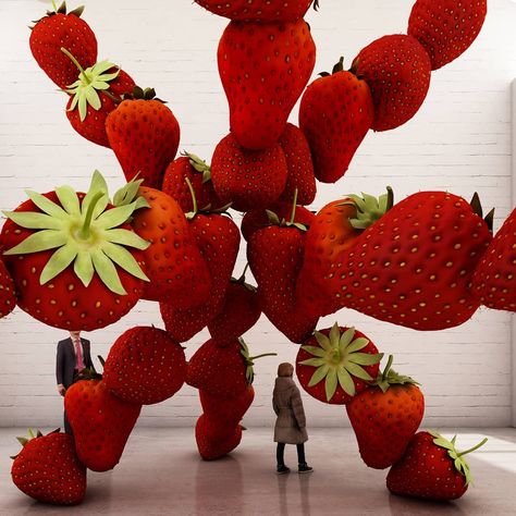 Cyril Lancelin on Instagram: “"StarBerry", part of my new serie, 2019. #art #artist #sculpture #sculptor #immersiveart #publicart #artbasel #contemporaryart #cool #fun…” Giant Vegetable, Artist Sculpture, Farm Light, Giant Strawberry, Experimental Art, Food Sculpture, Public Sculpture, Giant Food, Art Installations