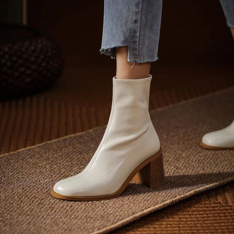 Women shoes fashion shoes causal shoes at Chikoshoes.com Chiko Boots, Block Heels Boots, Chiko Shoes, Trending Heels, Sock Boots, Shoe Inspo, Black Heel, Aesthetic Shoes, Block Heel Boots