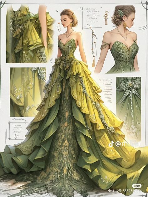 Dreamy Gowns, Dress Illustration, Dress Design Drawing, Old Fashion Dresses, Fantasy Dresses, Fashion Drawing Dresses, Dress Design Sketches, Fashion Illustration Dresses, Dress Sketches